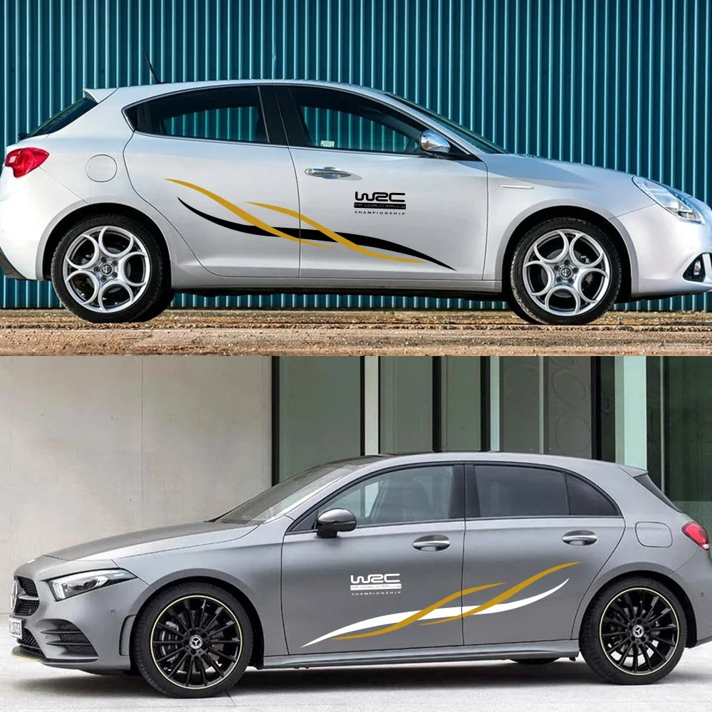 

2pcs For Audi BMW Ford Volkswagen Toyota Renault Peugeot Mercedes Honda Car Side Door Sticker Vinyl Film Tuning Accessories