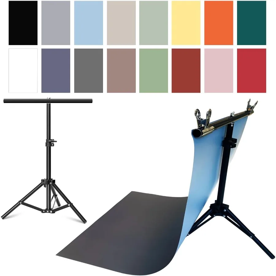 8PCS 16Patterns Tabletop Photography Backdrops Paper with Stand Small Product Photo Background DoubleSide 22x34IN Seamless Flat