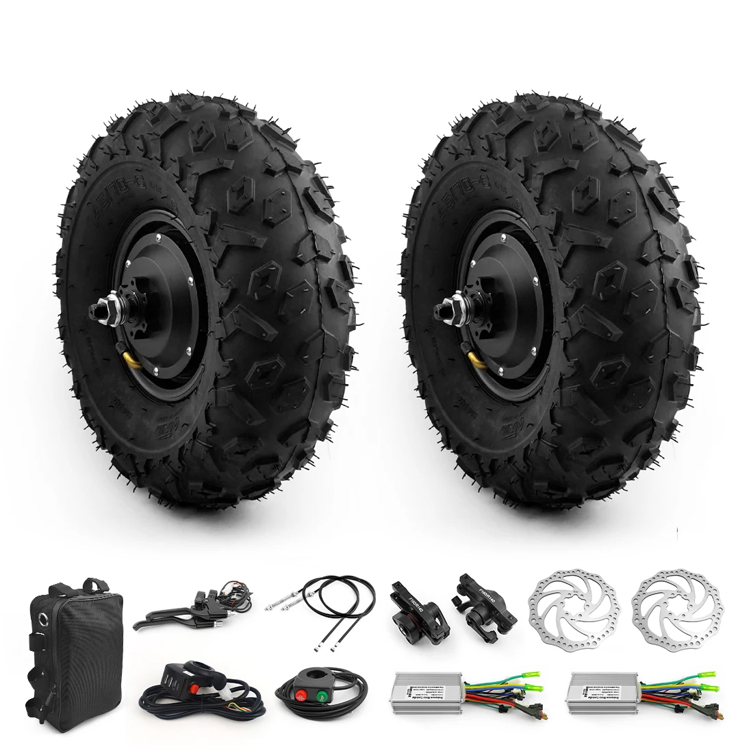 

DIY Dual Drive 36V 350W Electric Trolley Flat brushless Gear hub Motor 14.5 inch Off-road wheel with disc brake set