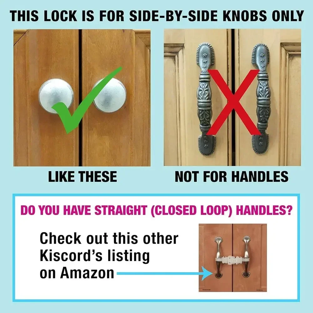 Baby Safety Cabinet Locks for Knobs Child Safety Cabinet Latches for Home Safety Strap for Baby Proofing Cabinets Kitchen Door R