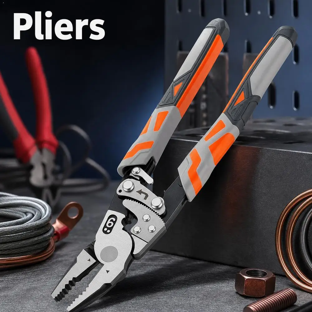 Wire Pliers Industrial-grade Ratcheting Self-locking Labor-saving Wire Pliers Multifunctional 9-inch Electrician Vise Tool Plier