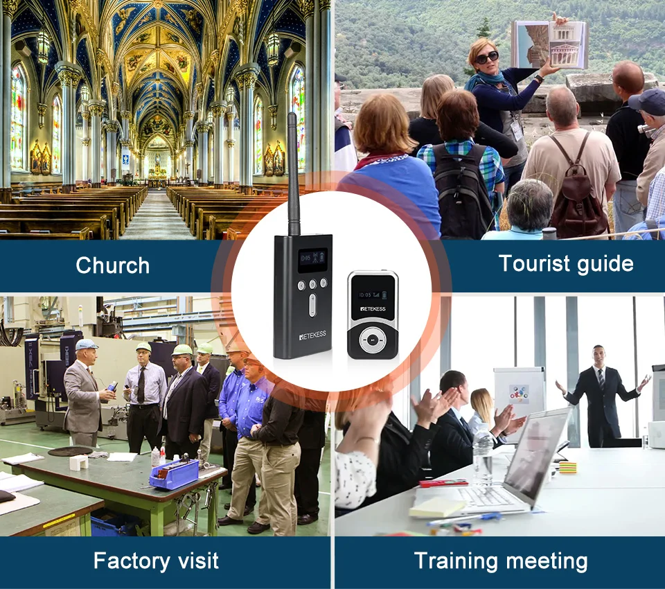 Retekess T130S Tour Guide System Audio Guide, 2. Generation T130 Mic Long Standby Transmitter Empfänger Radio Guide für Tourentraining – Detail 14