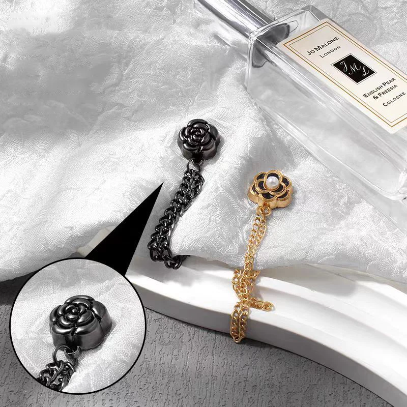 2 قطعة مشبك الملابس المغناطيسي متعدد الوظائف مع سلسلة أزرار معدنية كليب الملابس وشاح بنطلون الساقين الكفة تحديد دبوس المغناطيس