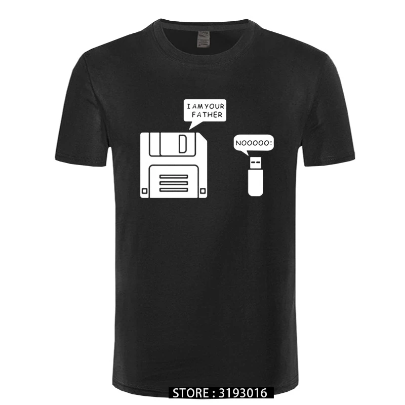 New USB Floppy Disk I am Your Father T Shirt Humor Disk T-shirt Harajuku Streetwear Casual Camisetas Hombre Mans New Tshirt