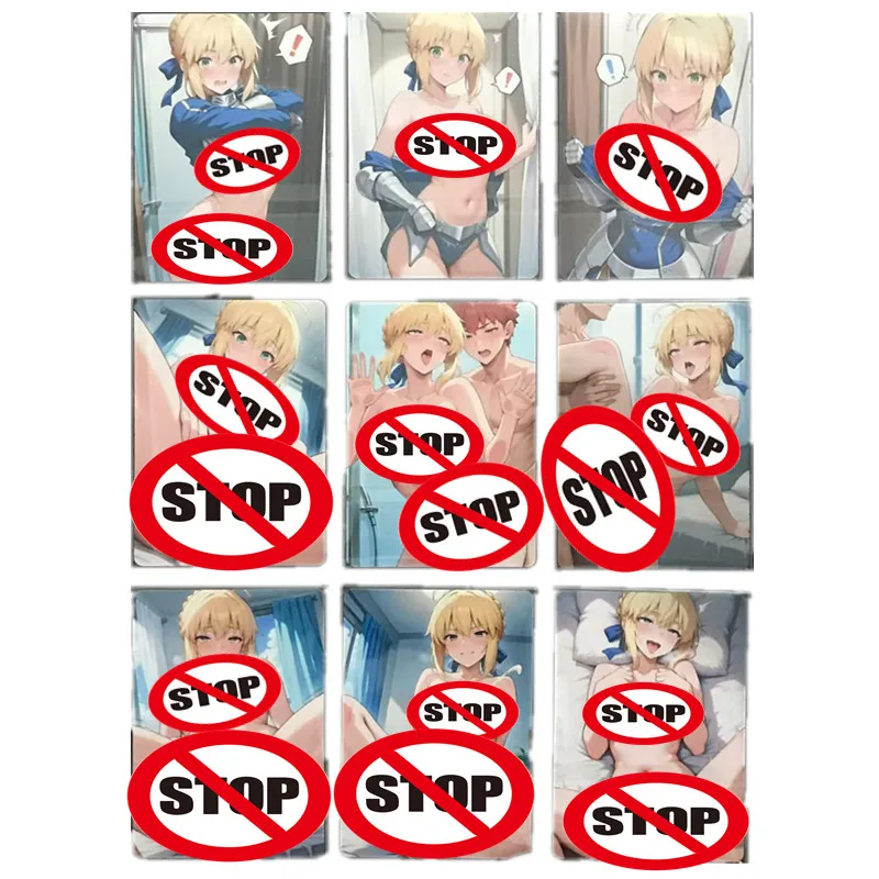 

9pcs/set Anime Fate/Zero Sexy Card ACG Naked Card King Arthur Homemade Classic Fighting Adventure Game Collection Card Toy Gifts