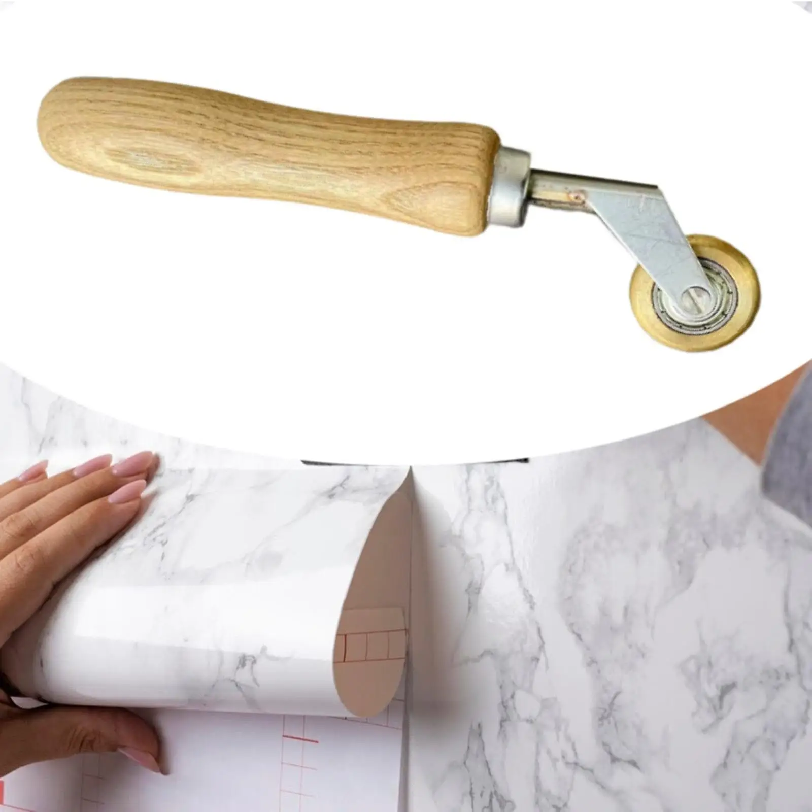 Rolo de costura de papel de parede, roda de rolamento, alça ergonômica, decoração de casa, portátil, ferramenta manual antiderrapante para costura, suavização e acolchoamento