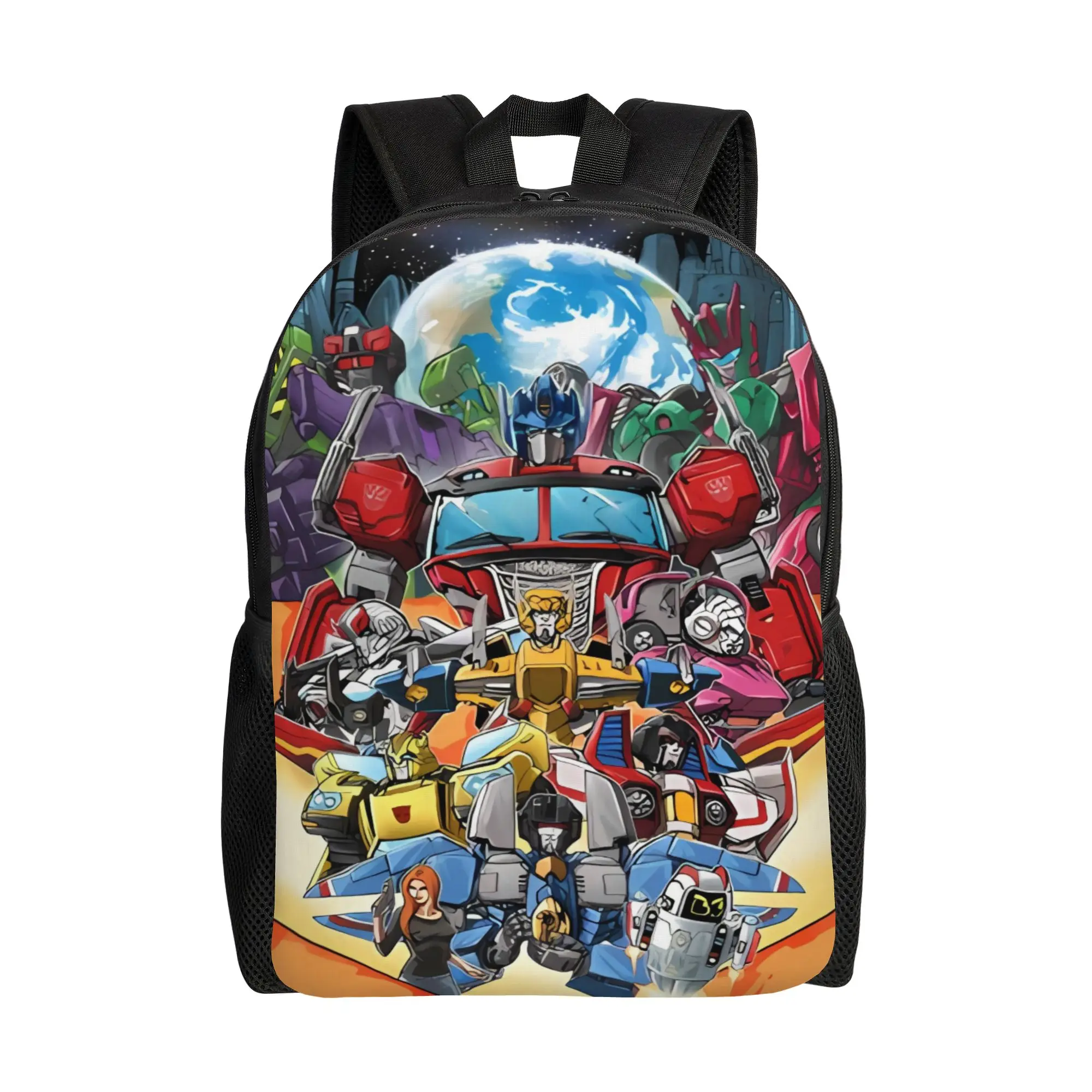 Transformered Cartoon Backpack 3D Printed University Backpacks Teen Colorful Large School Bags Streetwear Rucksack