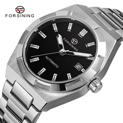 Forsining Top Brand Design Calendar Full Stainless Steel Automatic Mechanical  Military Waterproof Business Man Wrist Watches