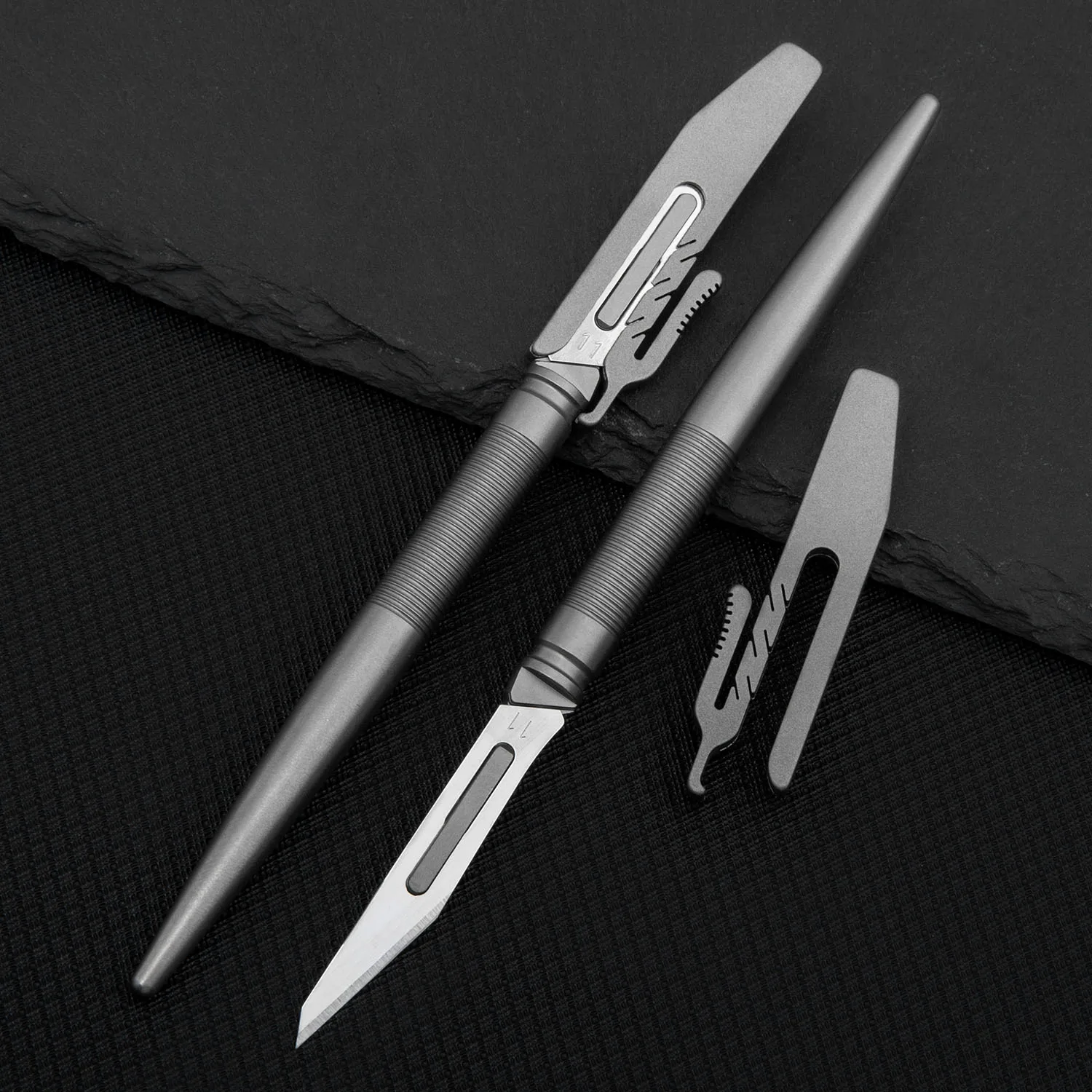 Titanium Alloy Scalpel Medical Surgical Knife EDC Outdoor Unpacking Cut Rope With 10pcs Replaceable Blades ﻿