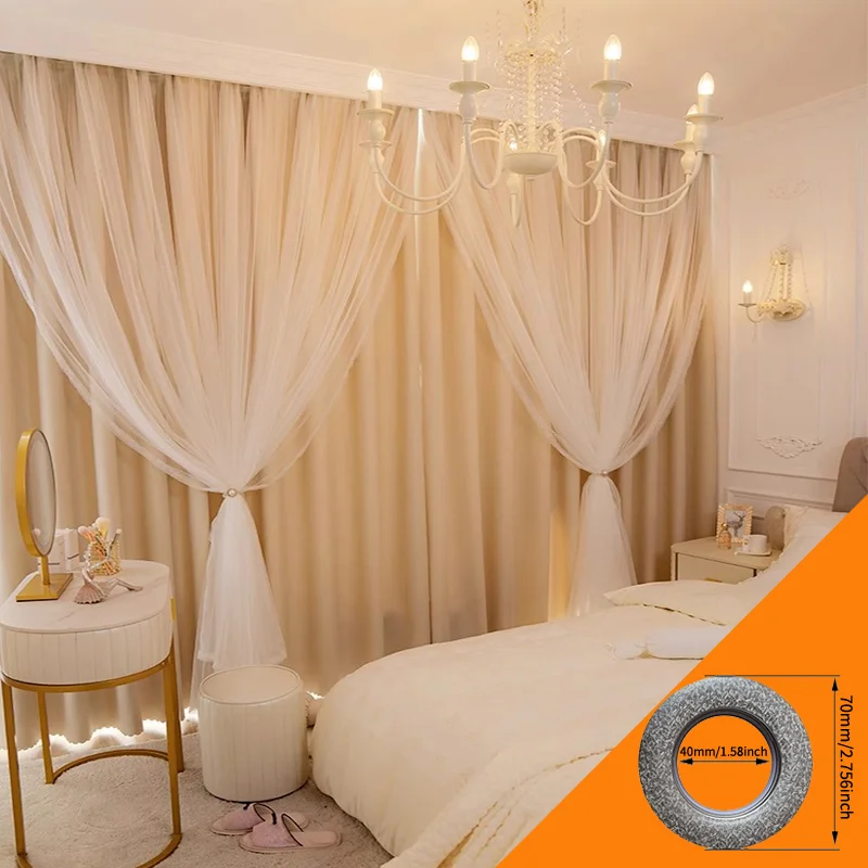 

Height 130 cm double-layer gauze curtain shade cloth new style bedroom home simple balcony shade ins style living room