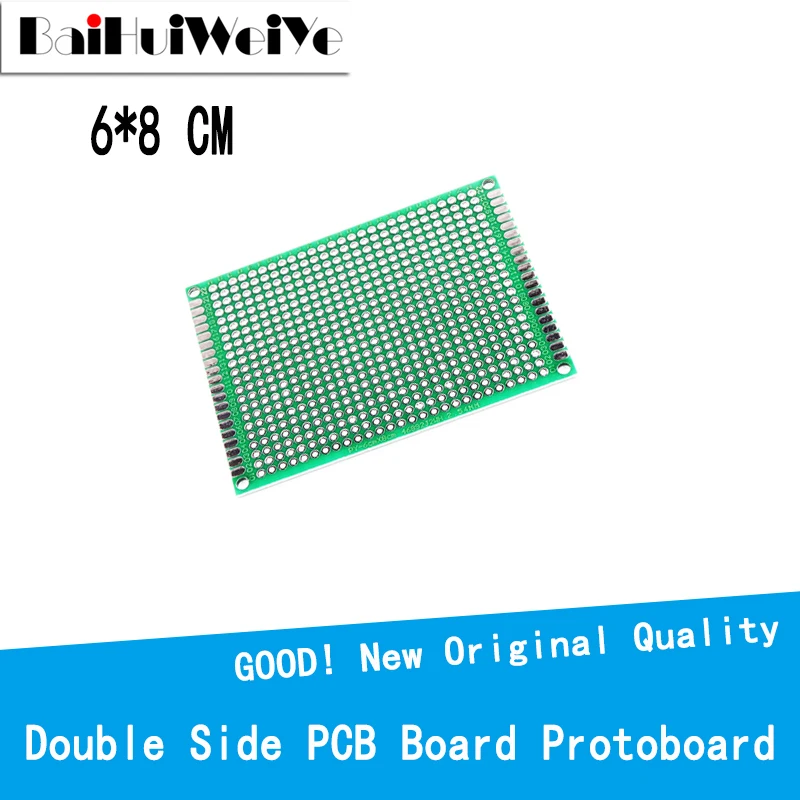 

2Pcs/Lot 6x8 6*8 CM Double Side Prototype Diy Universal Printed Circuit PCB Board Protoboard For Arduino DIY