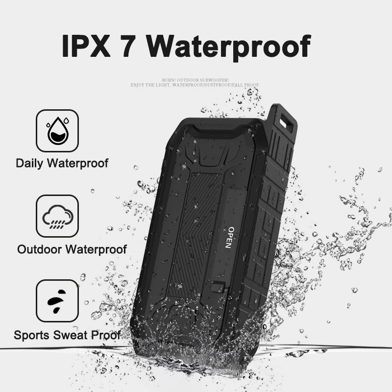 

Portable Bluetooth Speaker TWS Wireless IPX 7 Waterproof Car Loudspeaker Outdoor Sports Audio TF Card USB Subwoofer Hand Free