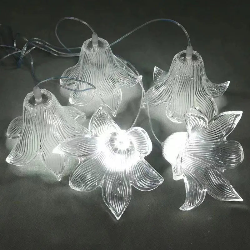 Wedding Transparent Chandelier Lily Chandelier Lily Ceiling Lamp Hanging Light for Wedding Home Hotel Party Decoration