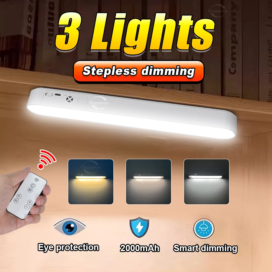 

Desk Lamp Hanging Magnetic Table Lamp Led Usb Rechargeable Bulit-in 2000mAh Battery Stepless Dimming Closet Bedroom Night Lights