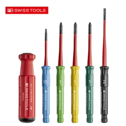 PB SWISS TOOLS Insulated Interchangeable Blade Handle Slim for PB 5215A VDE Screwdrivers for Phillips/Slotted Combination Screws