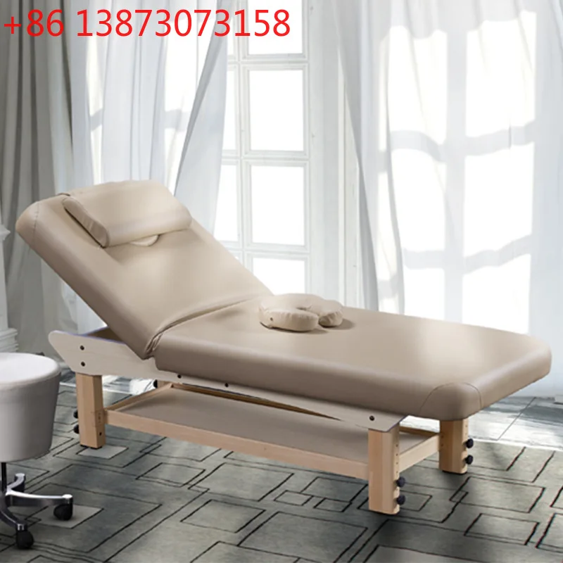 

Solid wood beauty bed, beauty salon special spa massage massage bed, moxibustion, ear picking bed, height adjustment backres