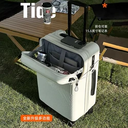 Front Open Luggage USB Female Password Suitcase Travel Bag Boarding Male Carry-on Trolley Case 20