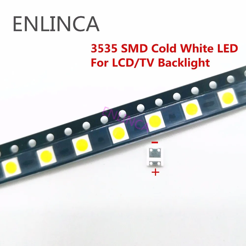 200-500PCS/Lot for SEOUL 3535 6V 2W SMD Cold cool White LED High Power For LCD TV Backlight