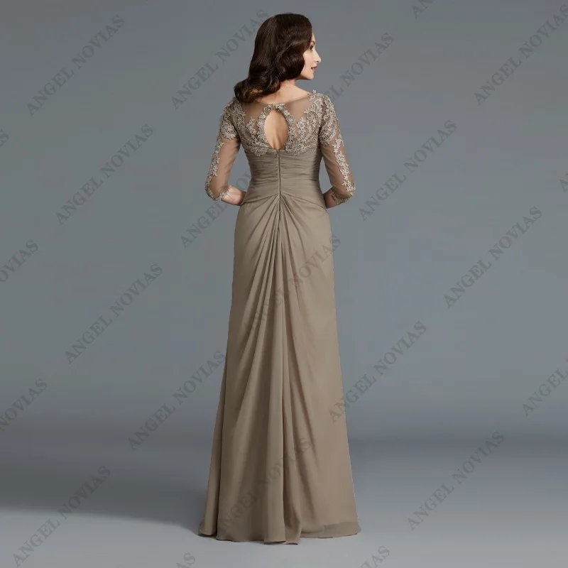 Customized Champagne Mother of Bride Dresses for Women Half Sleeve Wedding Party Dresses Floor Length Robe De Soirée 2024 Summer