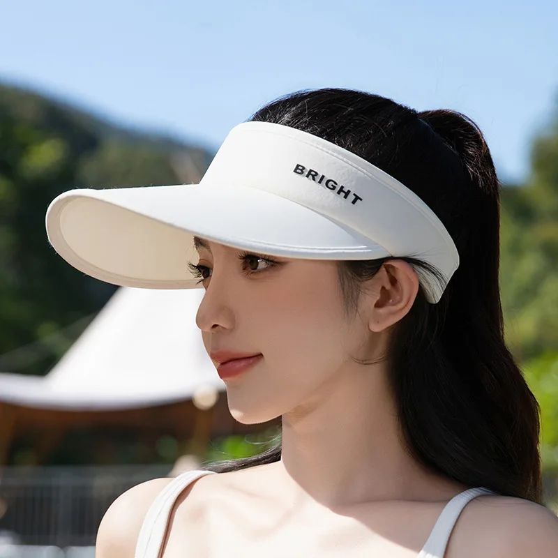 

Women's Summer New 2026 UV Protection Outdoor Sports Hat Emp Top Ice Silk Sunade Anti-UV Large Brim Hat Fly Blue Valley