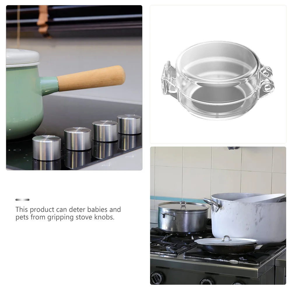 

4Pcs Gas Stove Knob Covers PVC Protective Safety Covers Child Proof Lock Kitchen Stove Control Guard Baby Pet Protection