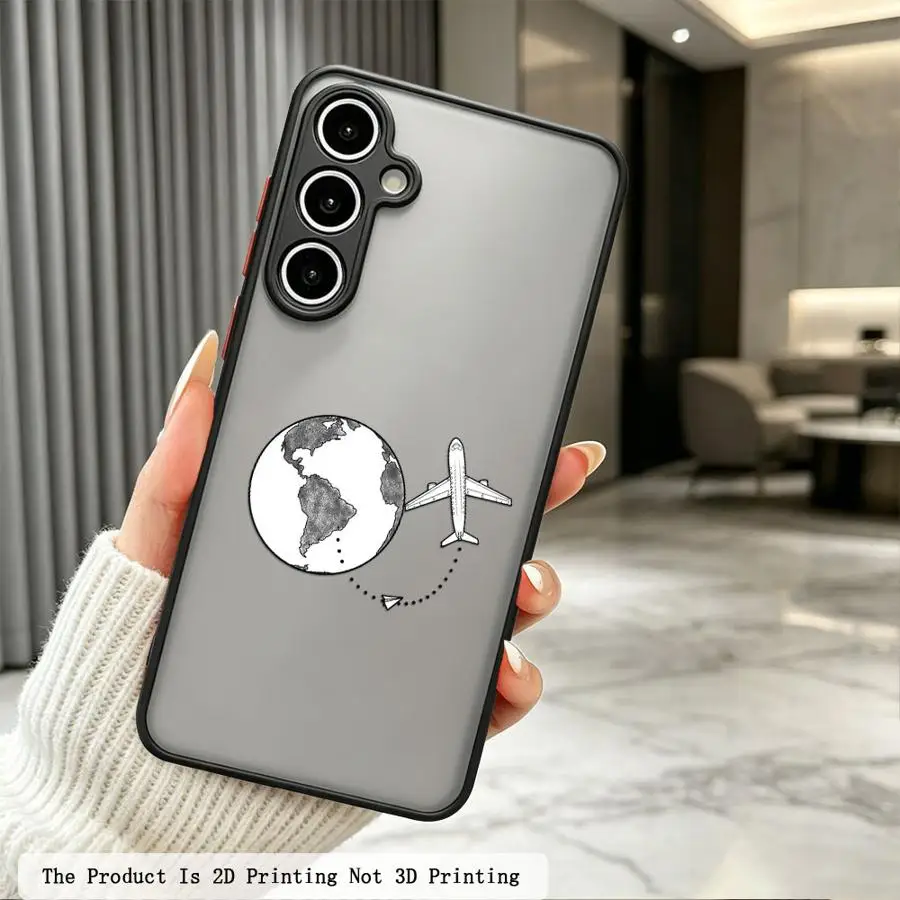 Phone Cover Case for Samsung Galaxy A73 A33 A14 A23 A17 A52 A16 A15 A52S A72 A54 A56 A55 A53 A34 A36 A35 Dual Plane Globe