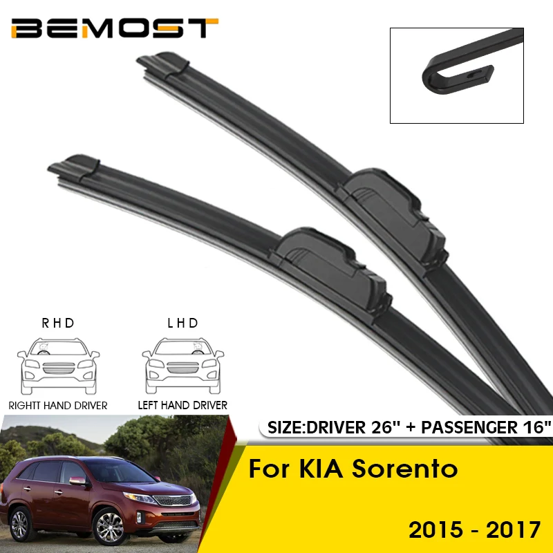 

Car Wiper Blades For KIA Sorento 2015 2016 2017 Windshield Windscreen Front Window Blades 26"+16" Car Accessories