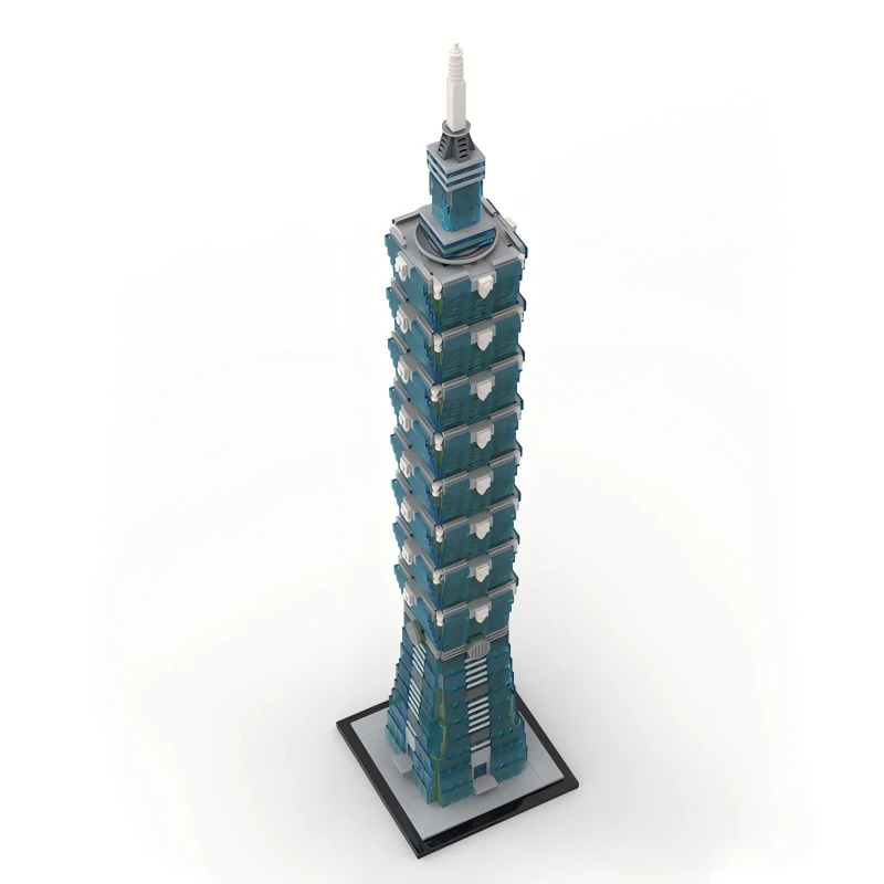 MOC Taipei City Skyline arquitectura casa 101 rascacielos vista a la calle modelo de bloques de construcción colección para adultos juguetes regalo ornamento