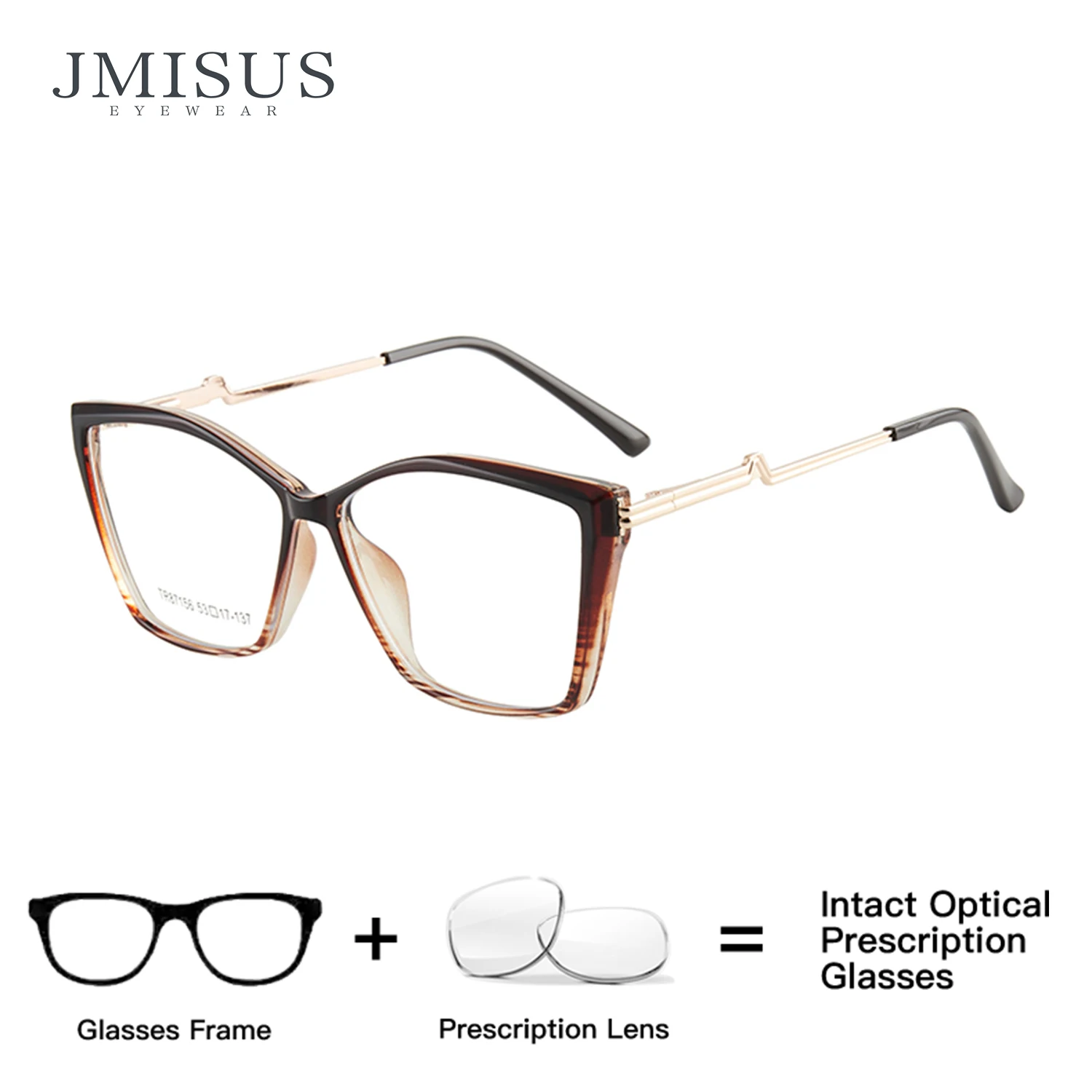 jmisus-女性用カスタム処方メガネ-スクエアアセテートフレーム-フォトクロミック近視矯正技術搭載