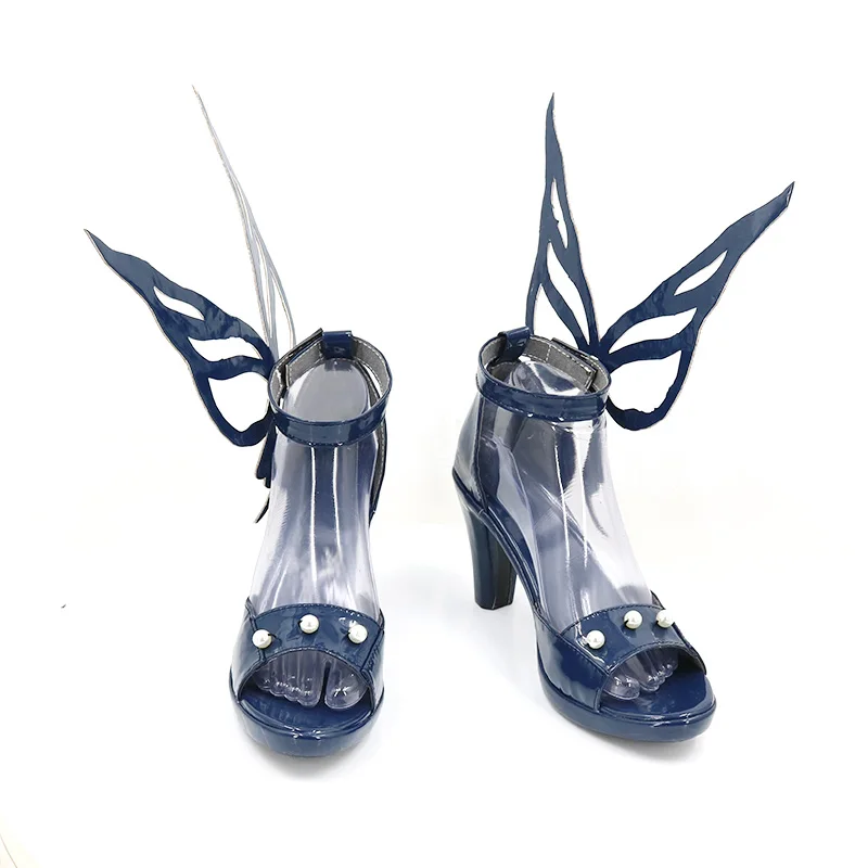 Nieuw! Game Genshin Impact Cos Ningguang Cosplay Kostuum vlinder Prop Schoenen Chinese stijl Vrouwen hoge hakken Schoenen B