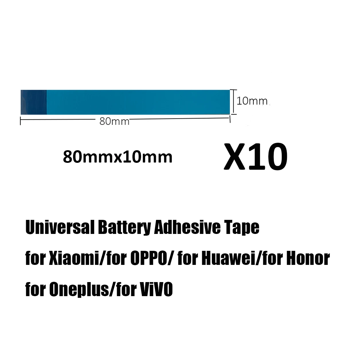 10Pcs Universal Battery Adhesive Sticker Replacement For Samsung Huawei Xiaomi OPPO OnePlus Vivo Battery Glue Strip Repair Parts