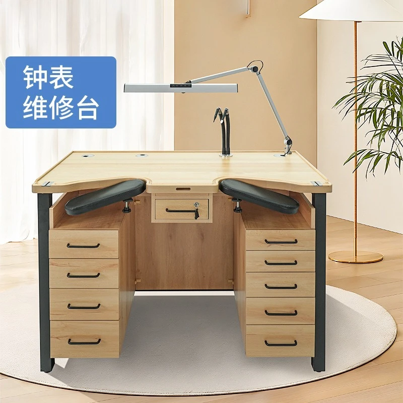 Watch Repair Table, Special Repair Table for Watch Repair, Solid Wood Precision Workbench, Removable Repair Workbench