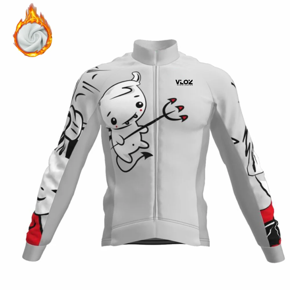 

VLOZ Cycling Jackets Winter Thermal Fleece Bike Clothes Men Road MTB Cycle Tops Outdoor Long Sleeve Warm Cycling Jersey Maillot