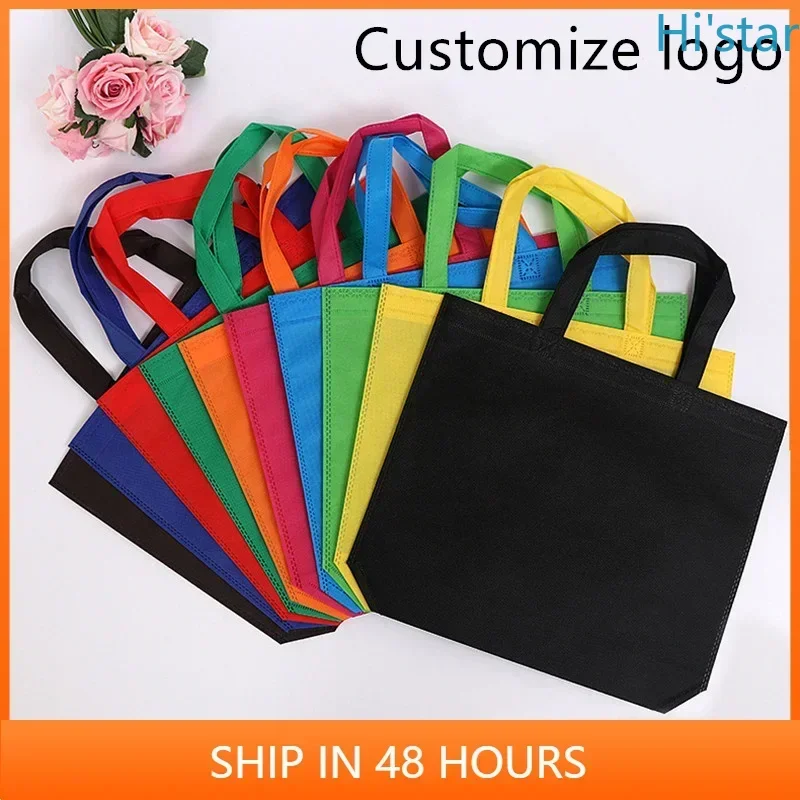 20 Pcs Custom Printed Logo Gift Non Woven Storage Bag/promotion Hand Handle Non-woven Cloth Bag For Fashion/shopping Bag Persona