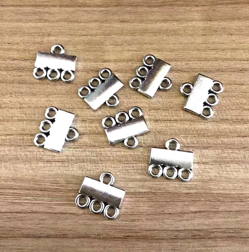 

40pcs 12*11mm Zinc alloy metal 3holes connector for handmade HW3299