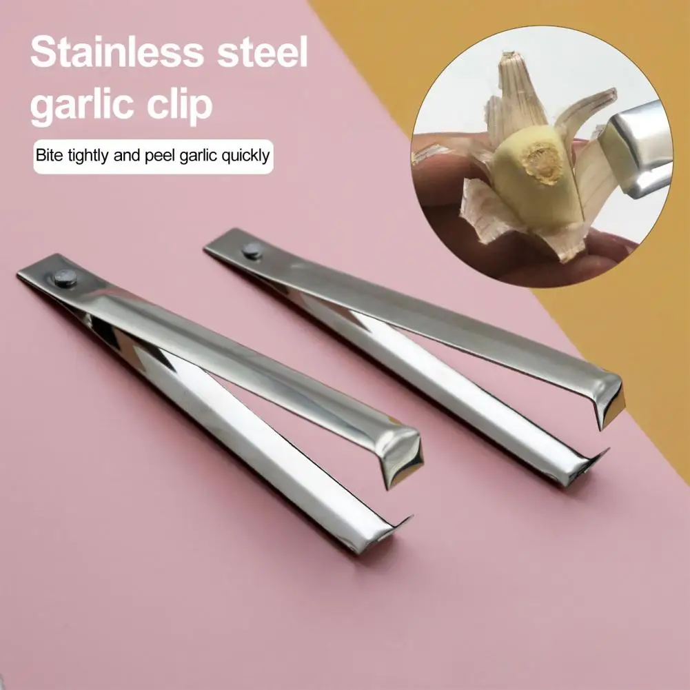 Garlic Peeling Tweezers Stainless Steel Fish Bone Tweezers Set with Garlic Peeler Remover Tool for Cooking for Vegetables