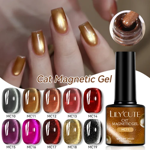 Imagen 2 del producto LILYCUTE 7ml invierno otoño brillo gato magnético esmalte de uñas en Gel Soak Off colorido gelatina de vidrio UV LED Gel barniz para decoración de uñas