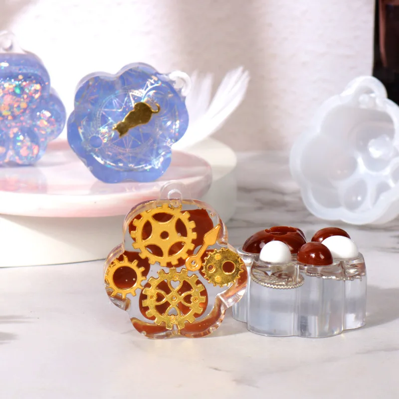 Resin Silicone Mold Suitable for Epoxy Resin - Semi-3 Cat Paw with Hole Mold, Square Base with Multi-Cat Paw Hole for DIY, - view 3