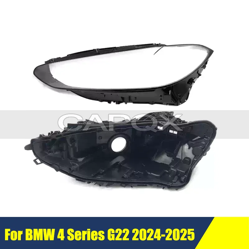 Front Bumper Headlight Cover For BMW 4 Series G22 2024-2025 over Shell Shade Head Lamp Glass Head Light Lens Caps