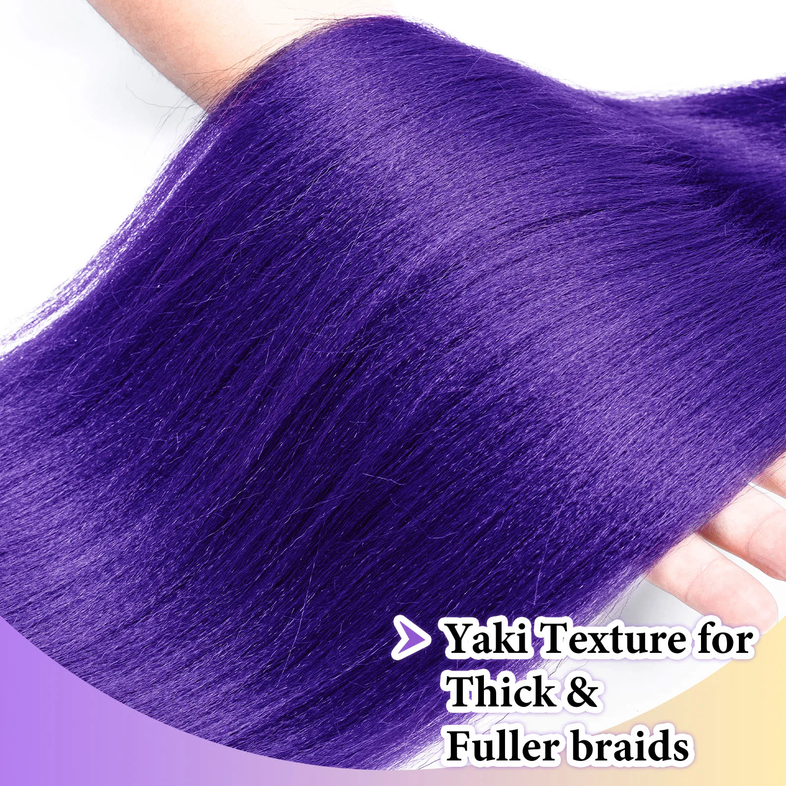 Purple Braiding Hair 24 26 28 30 Inch Braiding Hair Extensions for Braids Synthetic Braiding Hair Pre Stretched Yaki Texture image 6