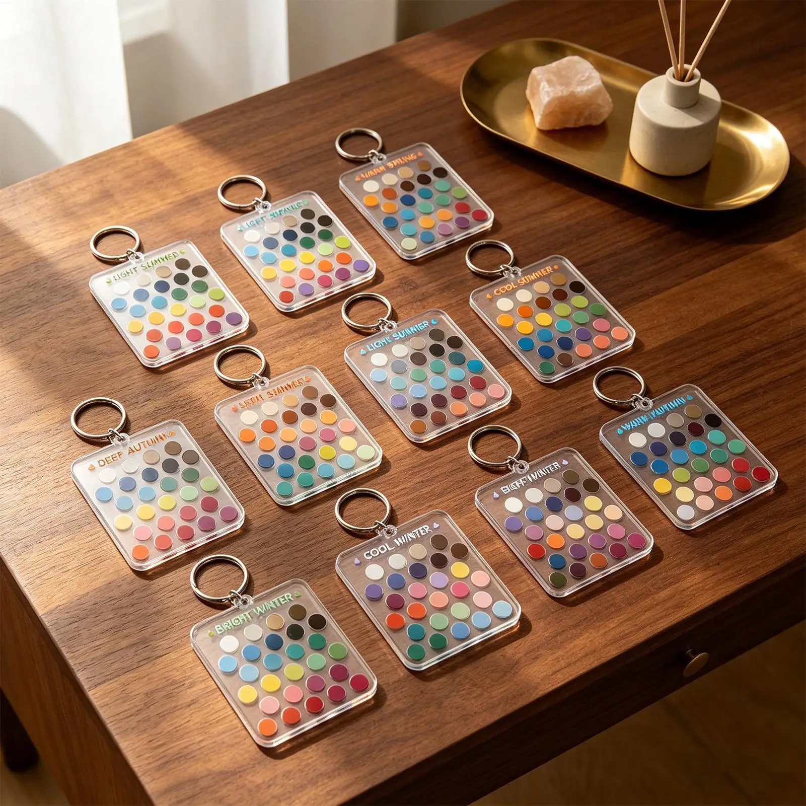 Seasonal Color Selection Cards 12 Piece Seasonal Clear Acrylic Season Color Analysis Template Cards for Clothing Outfits Makeup