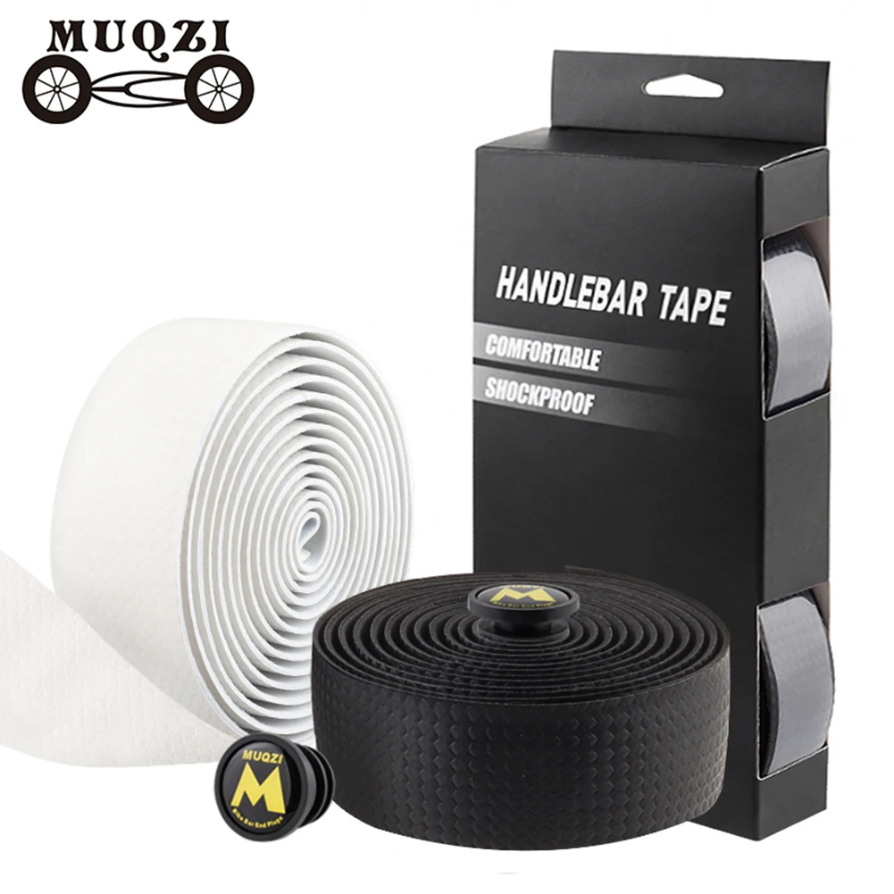 Muqzi Zachte Racefiets Fiets Stuur Tape Wrap Fietsen Demping Anti-Slip Pu Eva Fiets Handvat Riemen Fietsen Accessoires