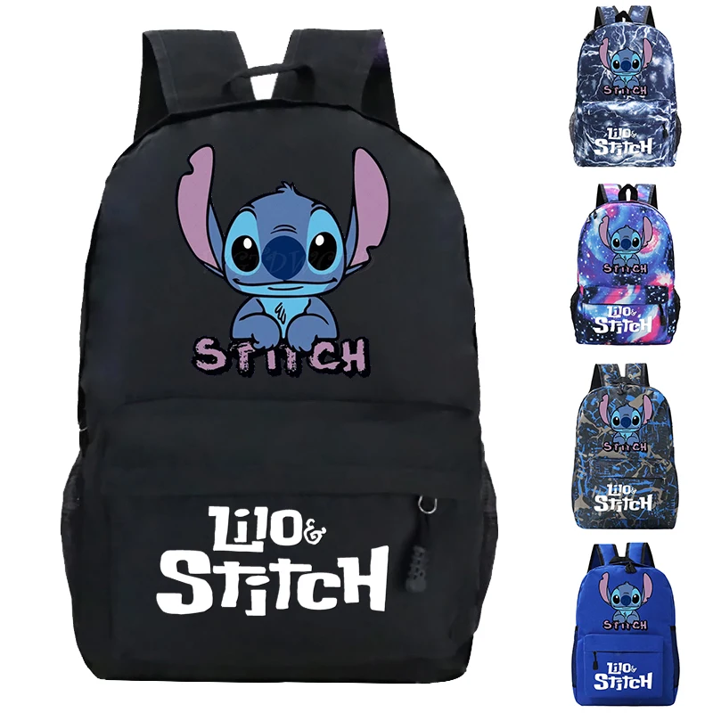 

Cute Cartoon Stitch Graphic School Backpack Student Book Bags Children Girls Boys Teeneger Schoolbag Large Capacity Travel Bags