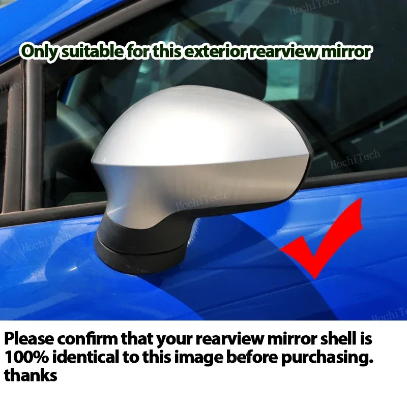 Horn style Rearview Mirror Cover Cap Black for Seat Leon MK2 1P Ibiza MK4 6J 2008-2017 add-on Mirror Case Cover