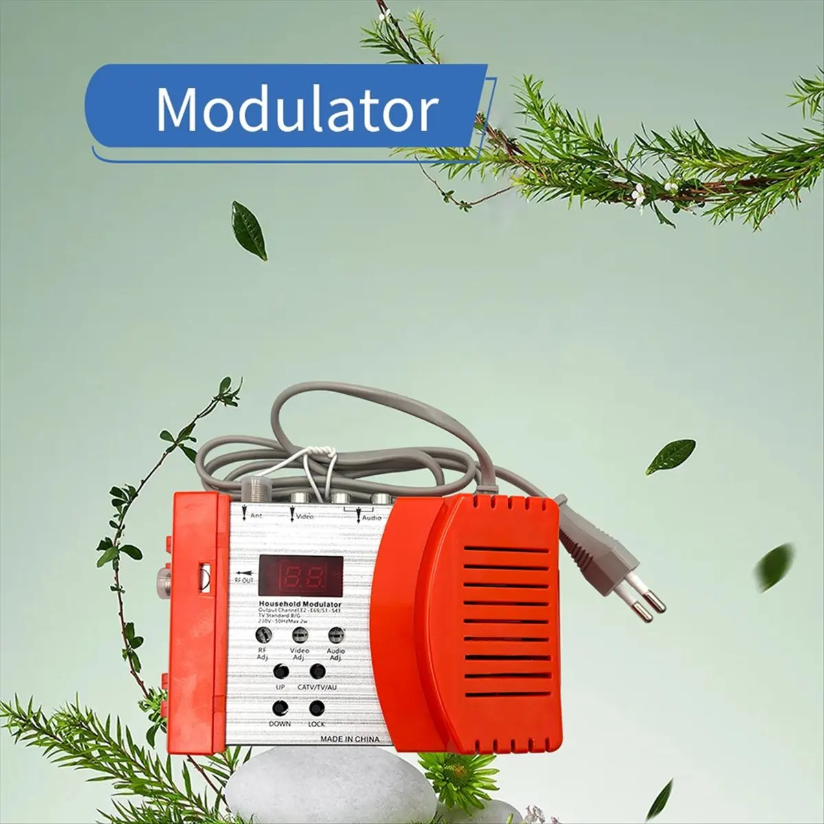 A86G NEW Digital Modulator for PAL NTSC Format HD Multimedia Interface and AV to Converter for Home TV EU Plug