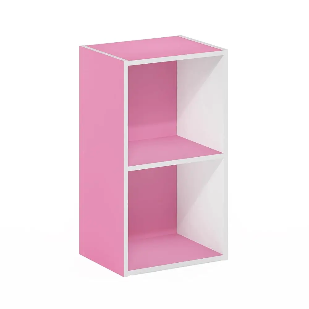 

Luder Bookcase / Book / Storage, 2-Tier Cube, Pink/White