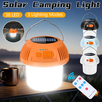 Portable Solar Camping Light Power Bank LED Lanterns With Remote Control Waterproof Outdoor Tent Light Rechargeable Flashlight 