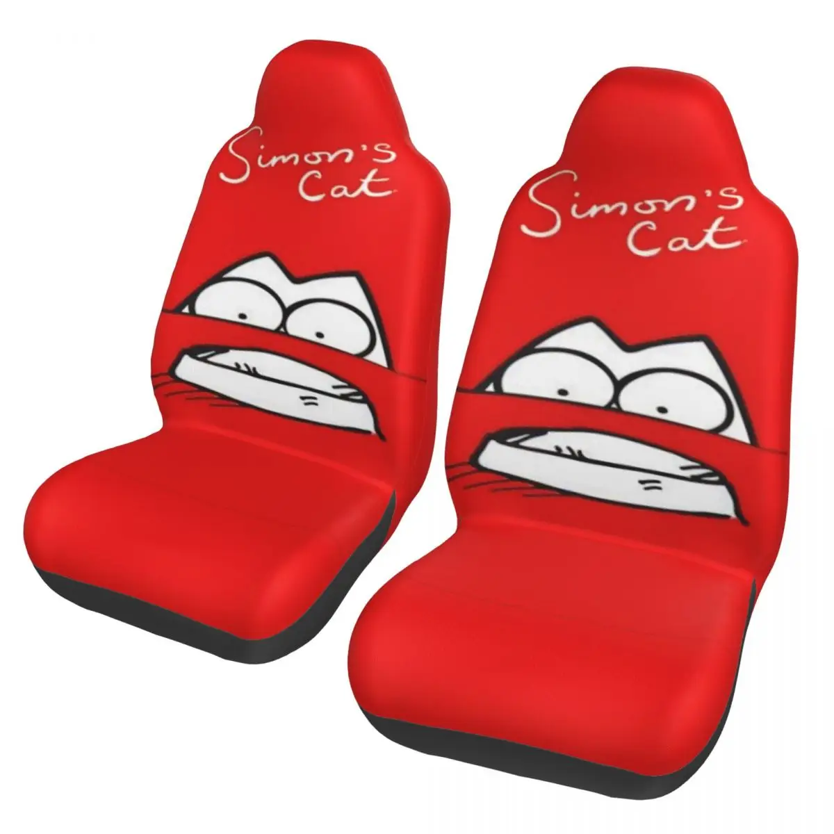 Simons Cat Universal Car Seat Cover Auto Interior Women Humorous Cartoon Cat Car Seat Covers Polyester Hunting