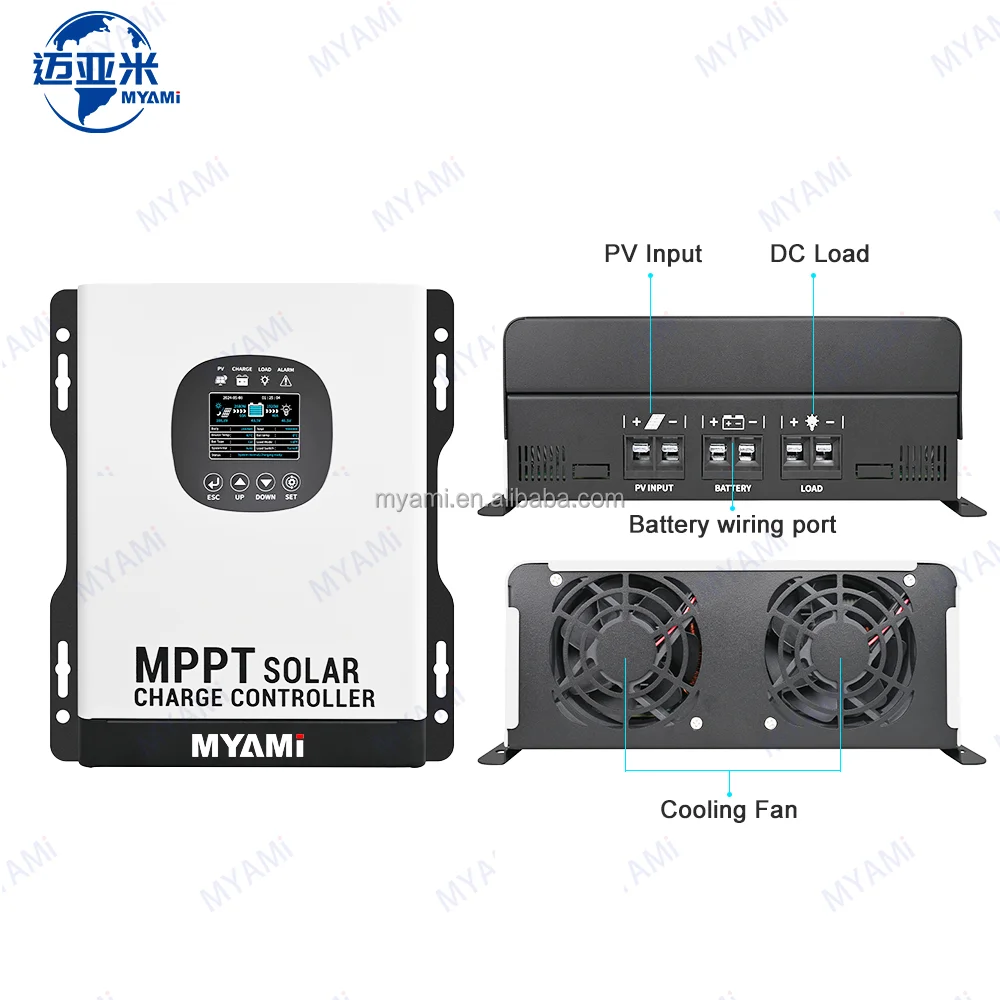 MYAMi MPPT Solar Charge Controller 60A Or 120A 480V PV Input AutoAdjusts To 24V/36V/48V Supports 108V192V Batteries