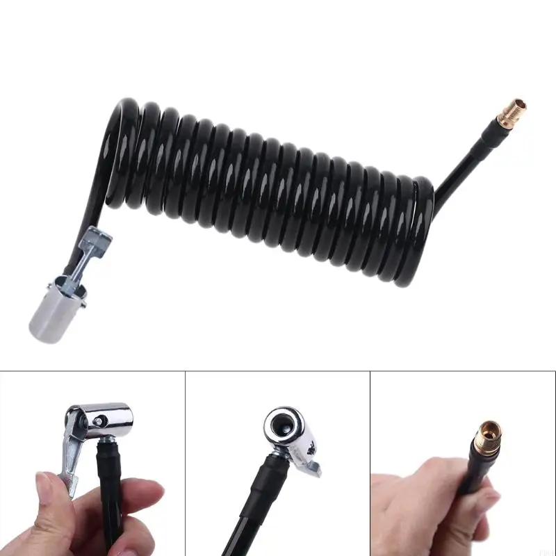 P0UE Recoil Air Hose Air Compressor Hose with Industrial Solid Brass Coupler Plug 10/16/23/49 Feet 3/5/7/10/15m Quick